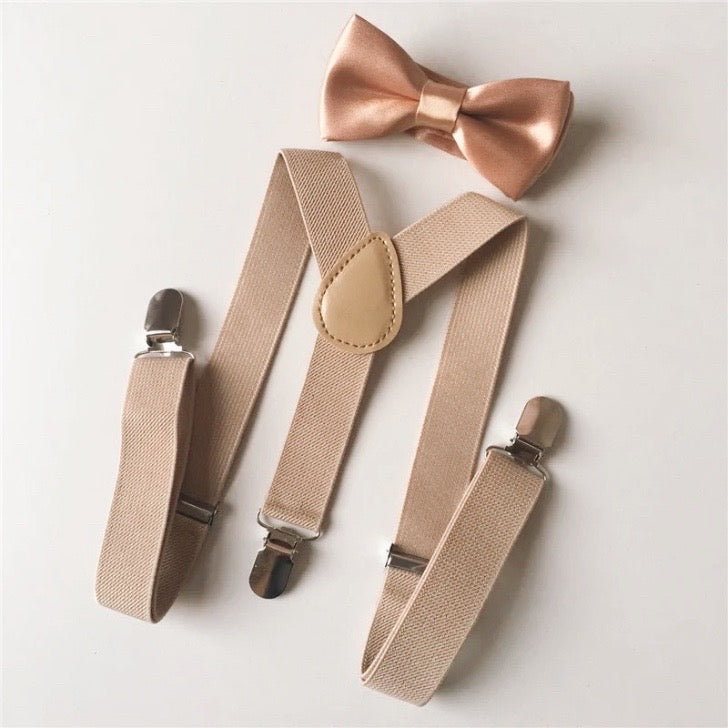 BOYS BRACES & BOW TIE SET | GOLD