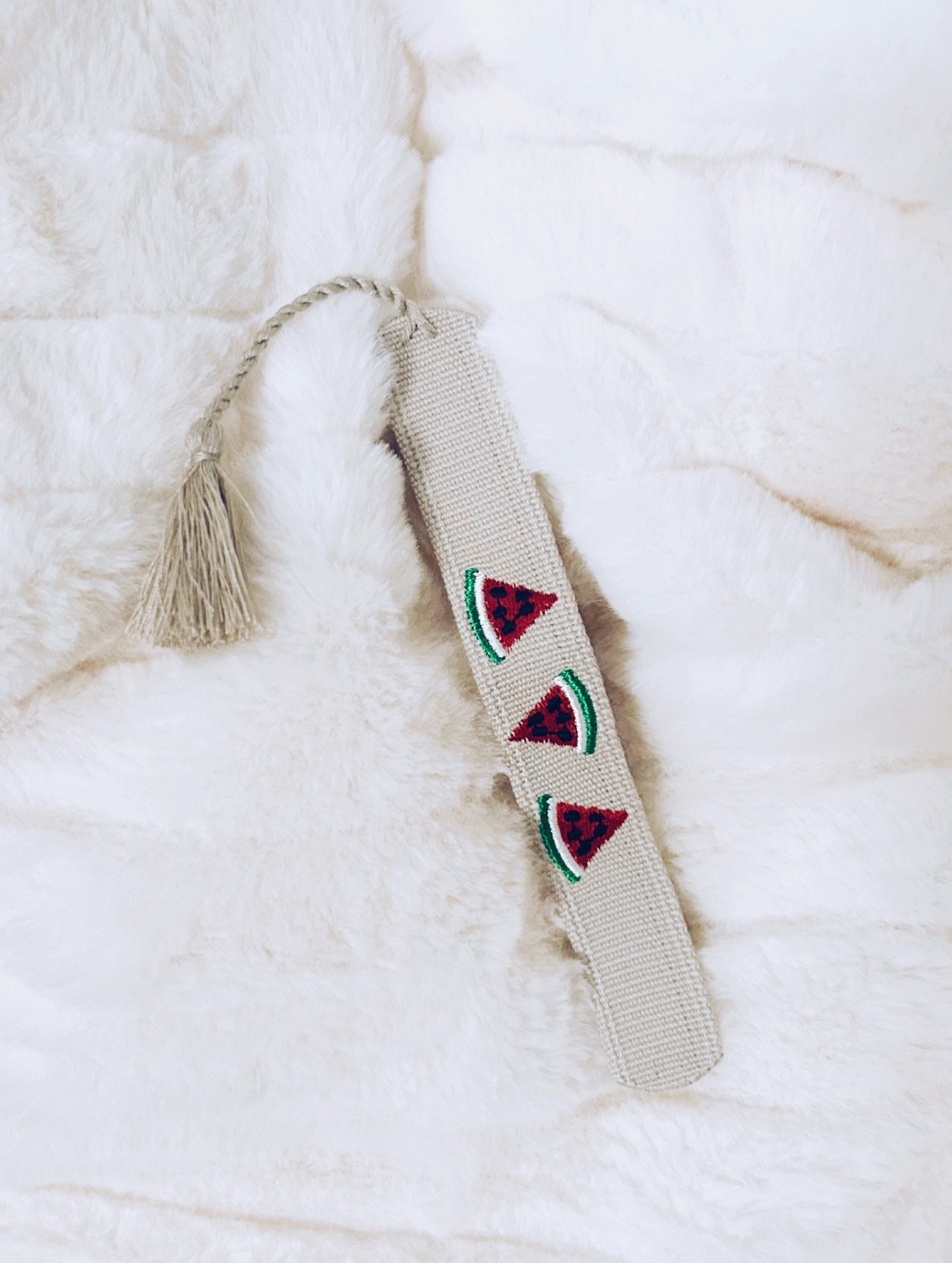 WATERMELON COTTON EMBROIDERY BOOKMARK