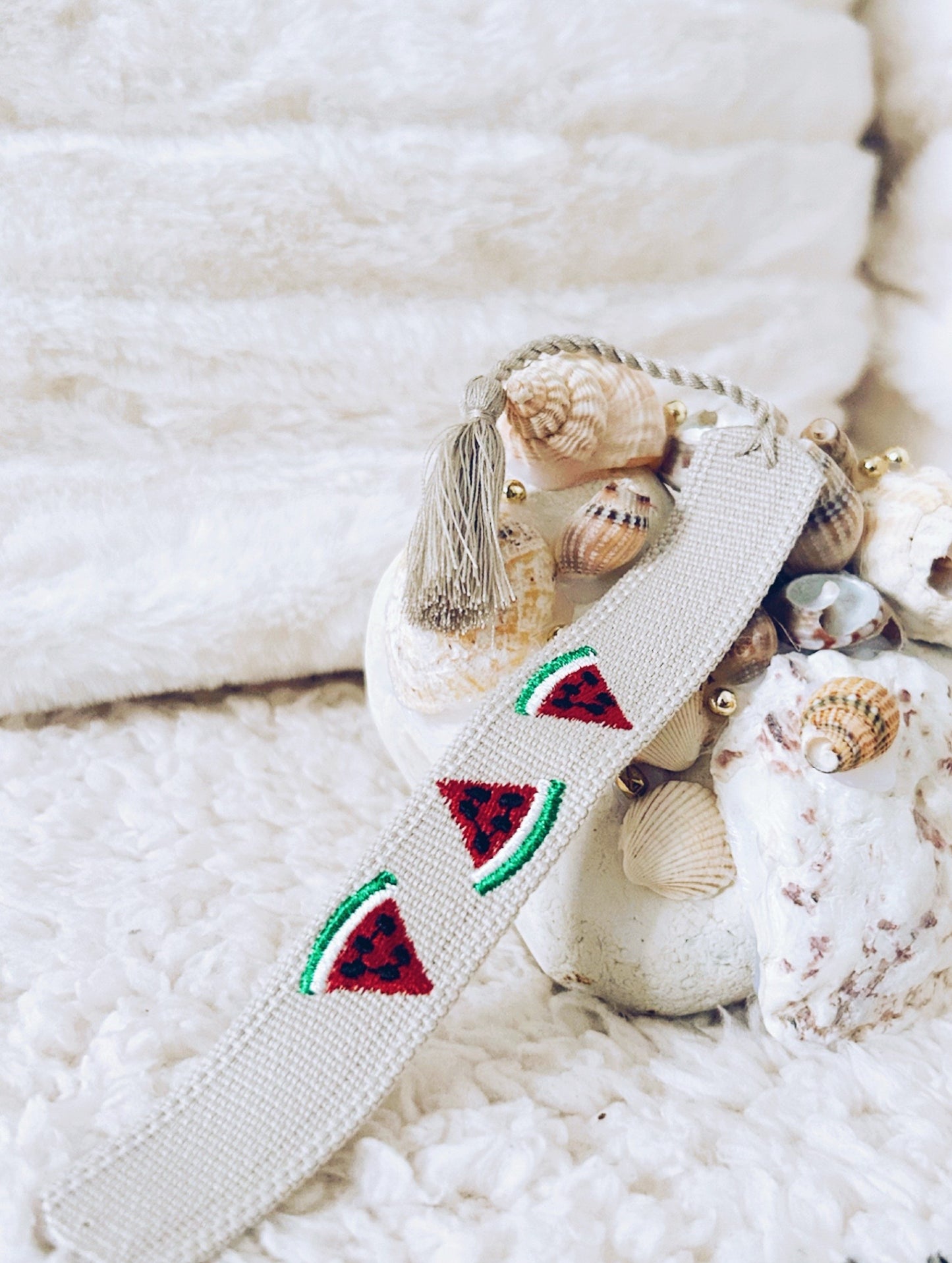 WATERMELON COTTON EMBROIDERY BOOKMARK