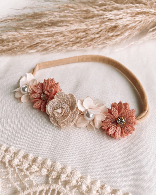 DUSKY PINK FLOWER CROWN | HEADBAND