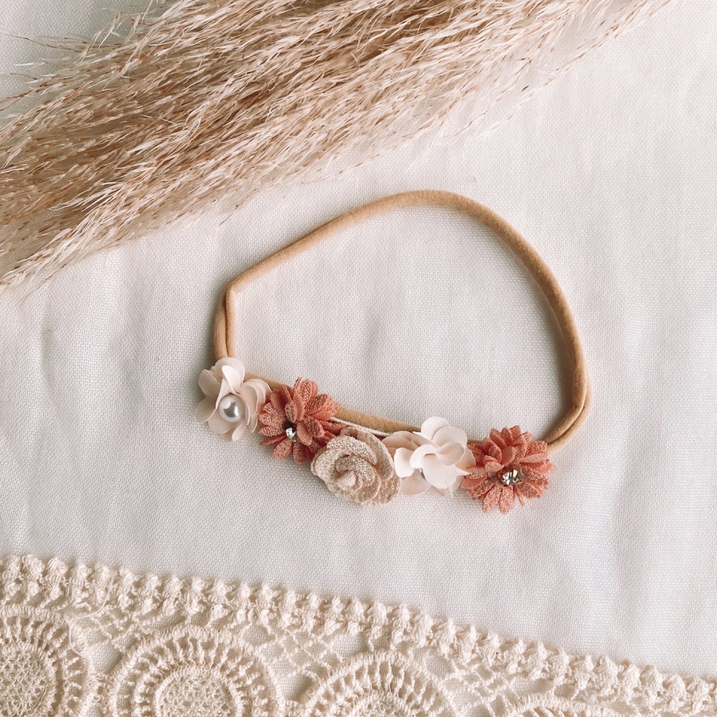 DUSKY PINK FLOWER CROWN | HEADBAND