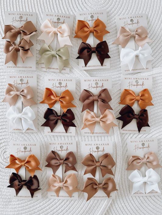 Baby girl handmade elegant mini bow clips | hair accessories