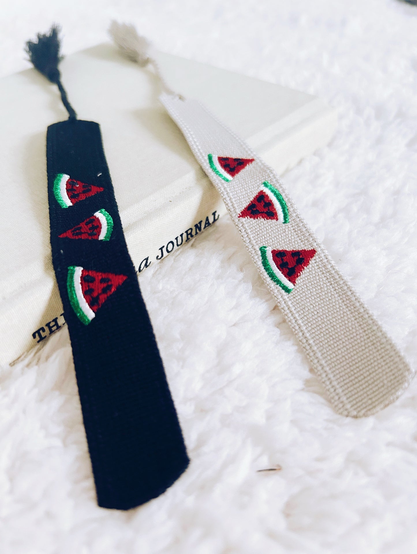 WATERMELON COTTON EMBROIDERY BOOKMARK