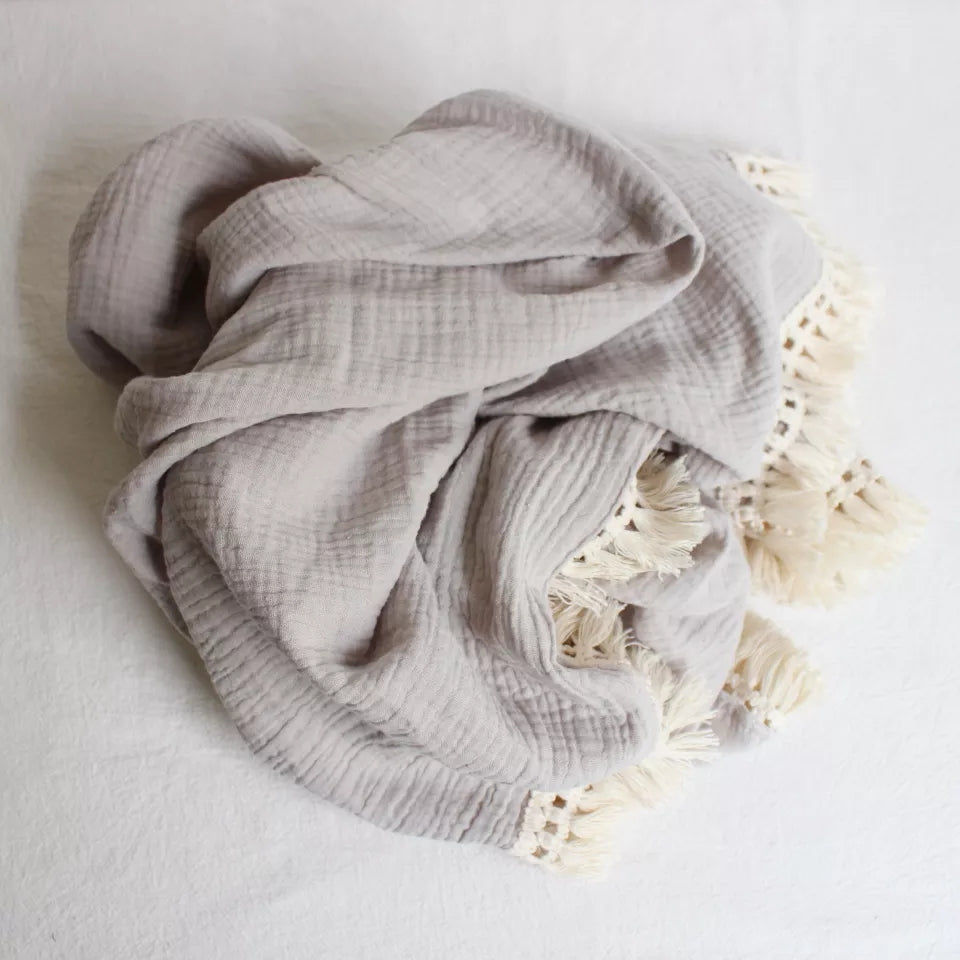 Grey - Muslin Blanket