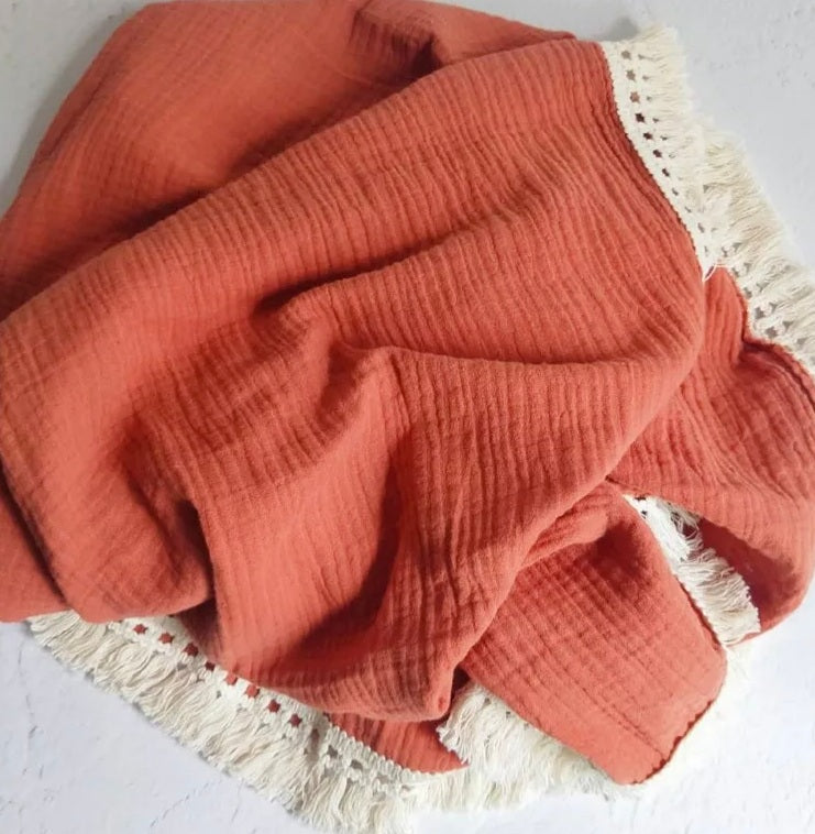 Rust - Muslin Blanket