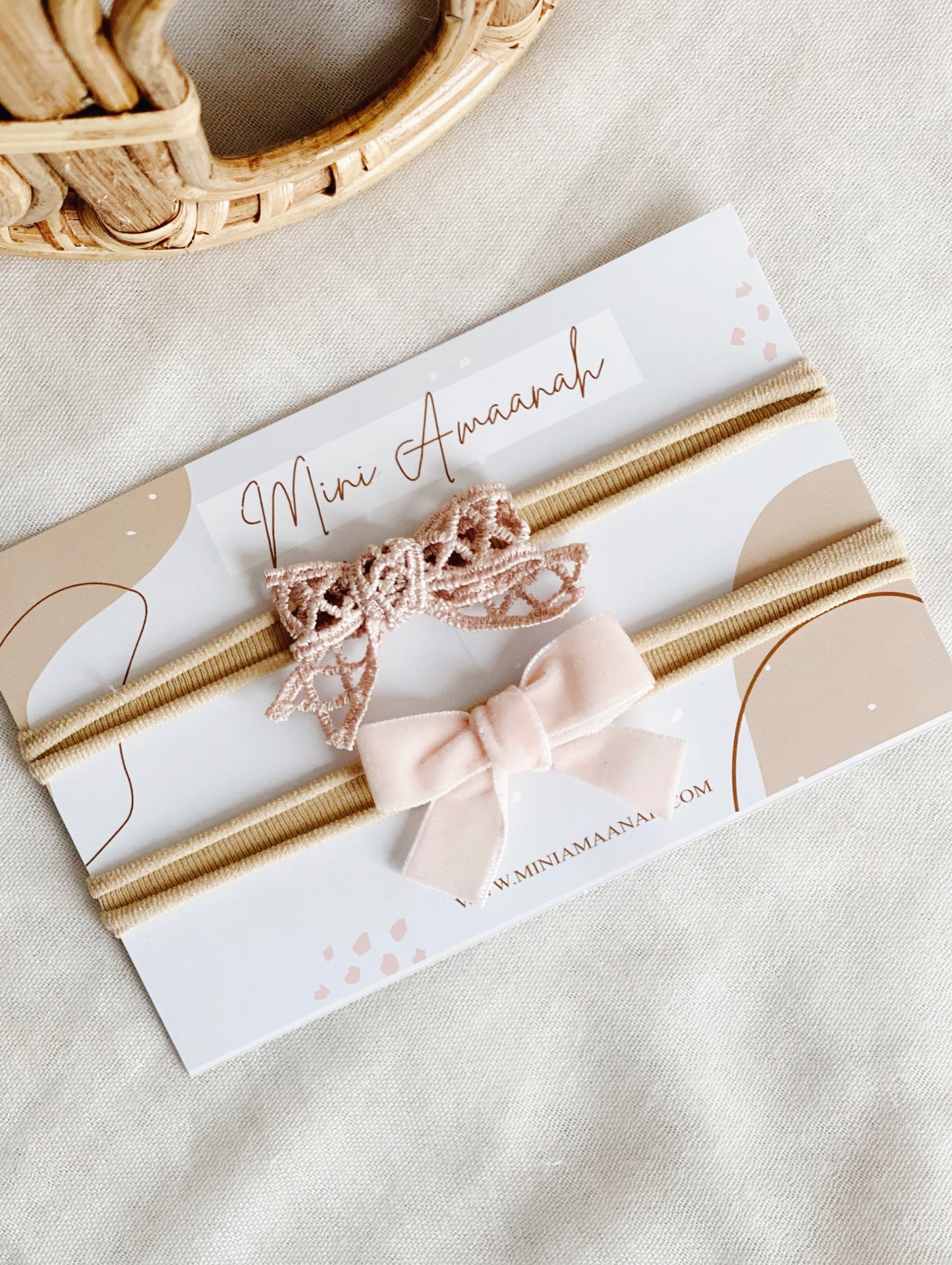 BABY PINK BOW | HEADBAND SET