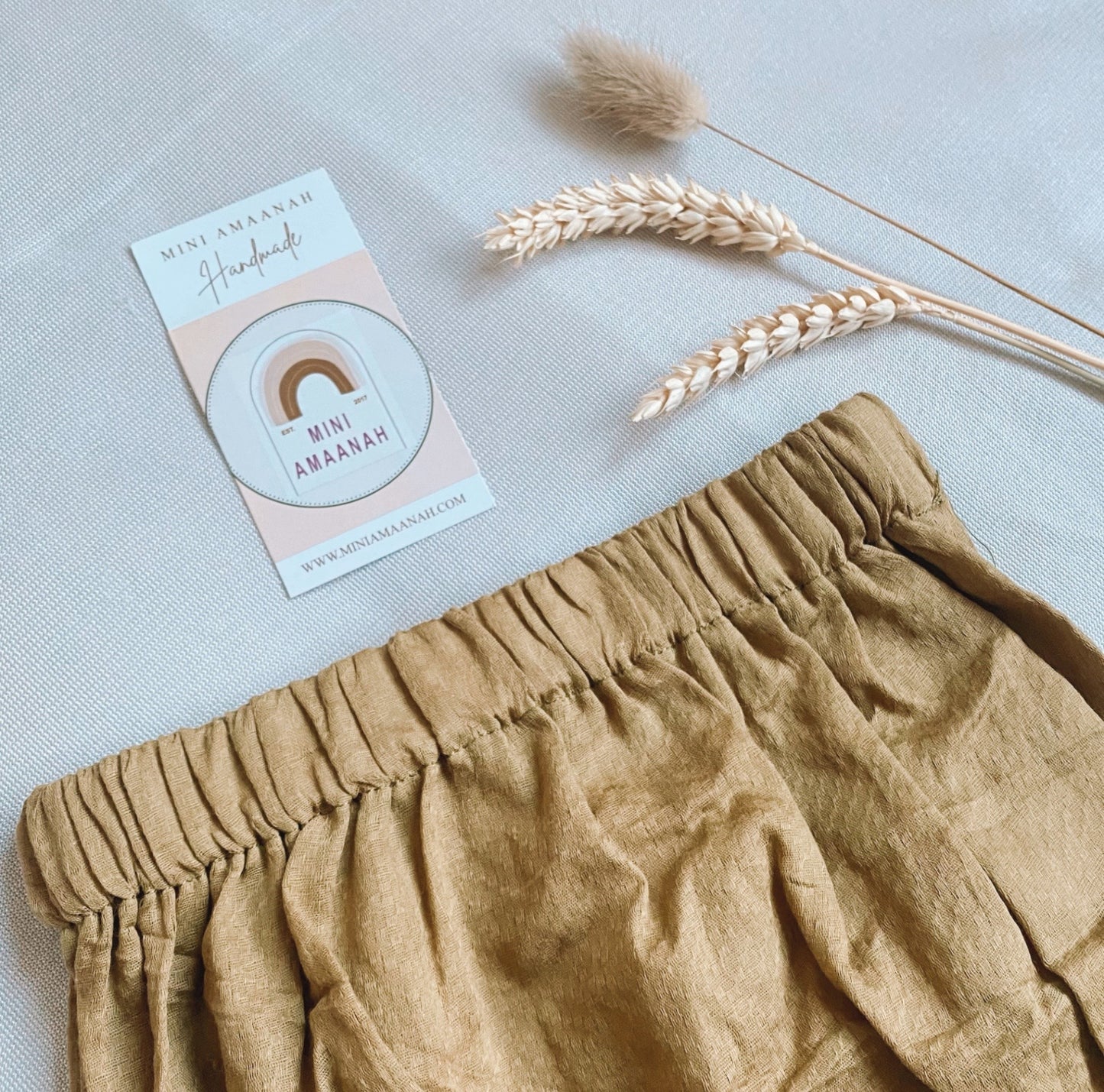 HANDMADE OLIVE BLOOMER | BABY SHORTS