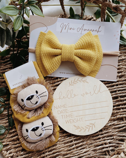 Newborn Yellow Gift Set Baby Announcement Photo Props