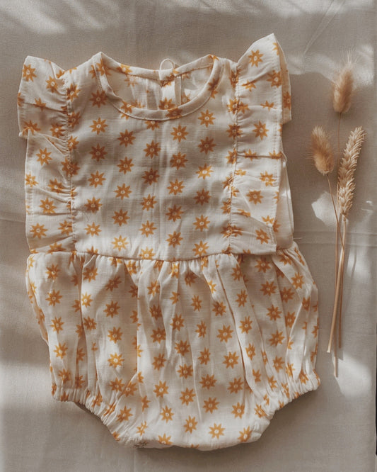 Cassia - Handmade Linen Girls Romper