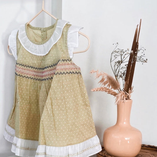 Olive Summer Cotton Baby Girl Dress